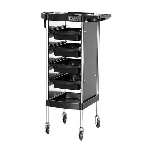 techne-hairdressing-trolley-black-front-angle-view.webp