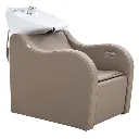 milos-electric-recliner-shampoo-unit-caramel-front-angle-view-closed-recliner.webp