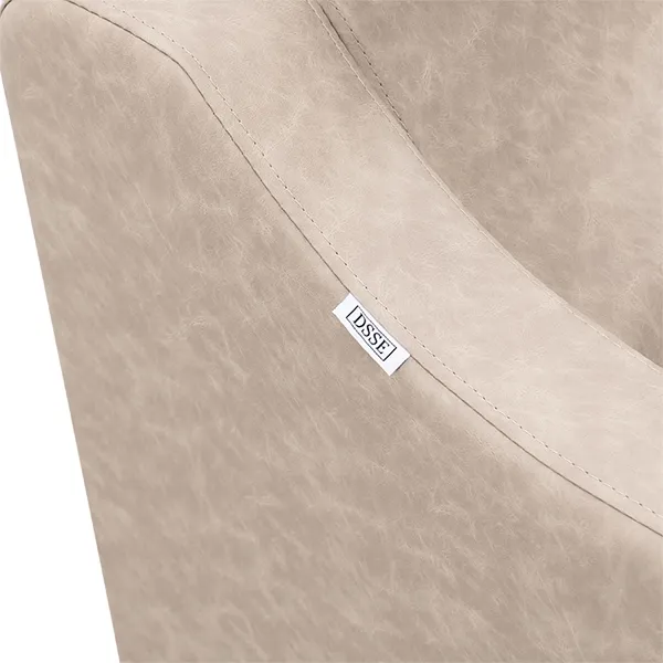milos-recliner-shampoo-unit-taupe-logo-and-upholstery-closeup.webp