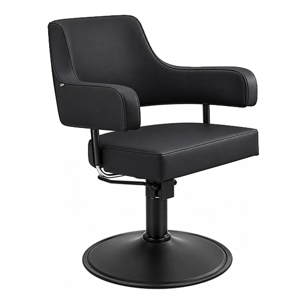 [SC13-BM-SB02] Arabella Salon Chair - Black (Round Matte Black)