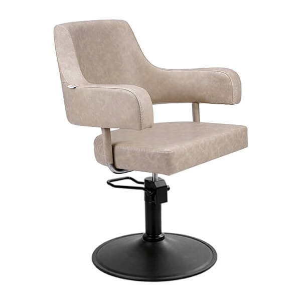 [SC13-TPM-SB02] Arabella Salon Chair - Taupe (Round Matte Black)