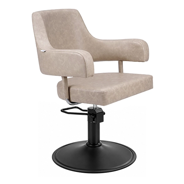 [SC13-TPM-SB02] Arabella Salon Chair - Taupe (Round Matte Black)