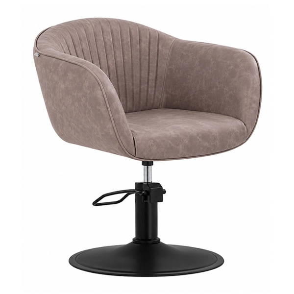 [SC14-MC-SB02] Aria Salon Chair - Mocha (Round Matte Black)