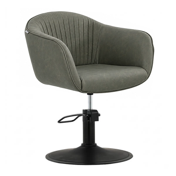 [SC14-OM-SB02] Aria Salon Chair - Olive Mist (Round Matte Black)