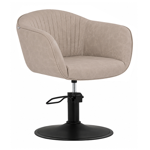 [SC14-TPM-SB02] Aria Salon Chair - Taupe (Round Matte Black)