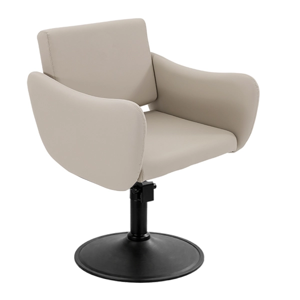 [HC06-LM-SB02] Nyx Salon Chair - Latte (Round Matte Black)