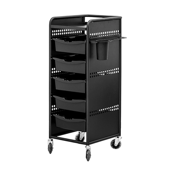 Luxe 5 Tier Hairdressing Trolley – Black