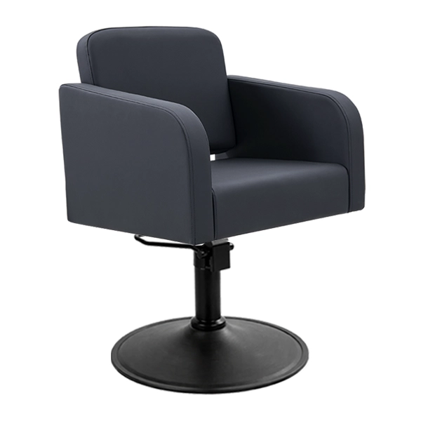 [HC01-BM-SB02] Hera Salon Chair – Black (Round Matte Black)