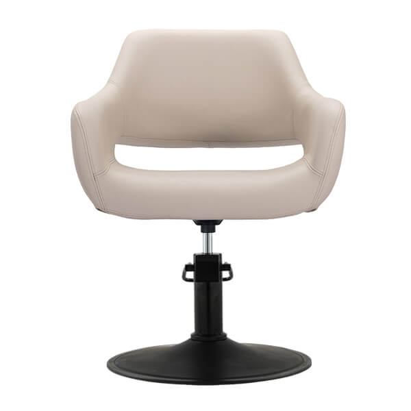 [SC02-LM-SB02] Madison Salon Chair - Latte (Round Matte Black)