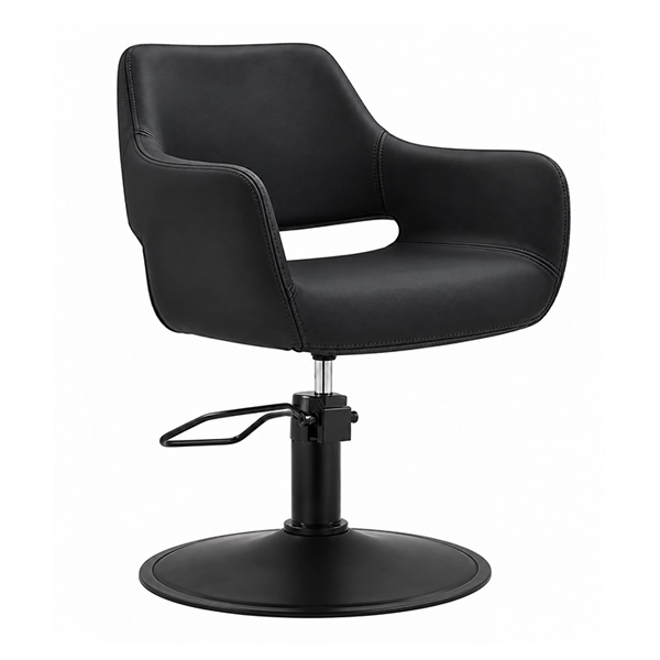 [SC02-BM-SB02] Madison Salon Chair - Black (Round Matte Black)