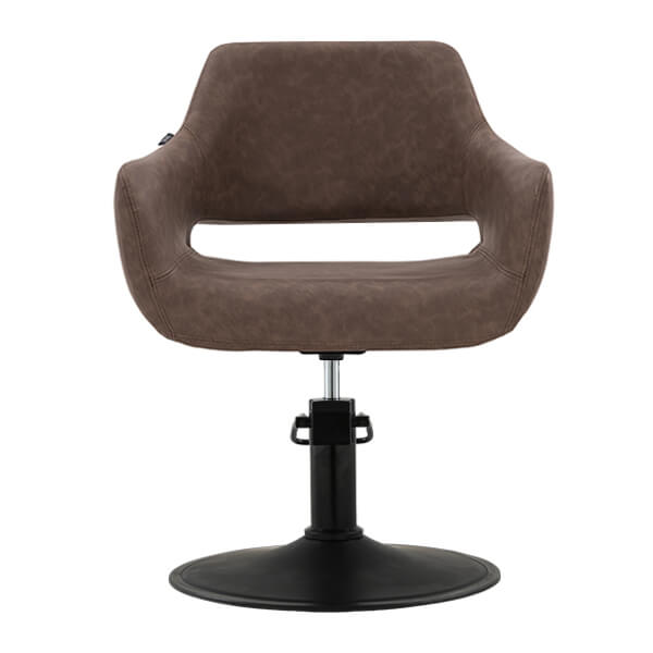 [SC02-MC-SB02] Madison Salon Chair - Mocha (Round Matte Black)