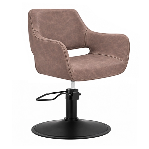 [SC02-MC-SB02] Madison Salon Chair - Mocha (Round Matte Black)
