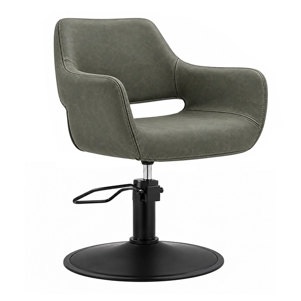 [SC02-OM-SB02] Madison Salon Chair - Olive Mist (Round Matte Black)