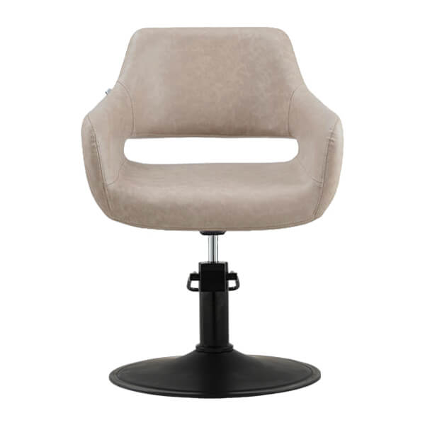 [SC02-TPM-SB02] Madison Salon Chair - Taupe (Round Matte Black)