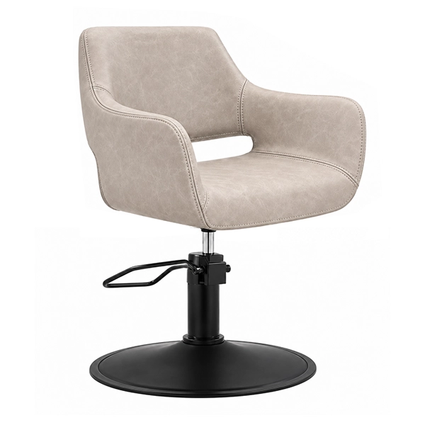[SC02-TPM-SB02] Madison Salon Chair - Taupe (Round Matte Black)