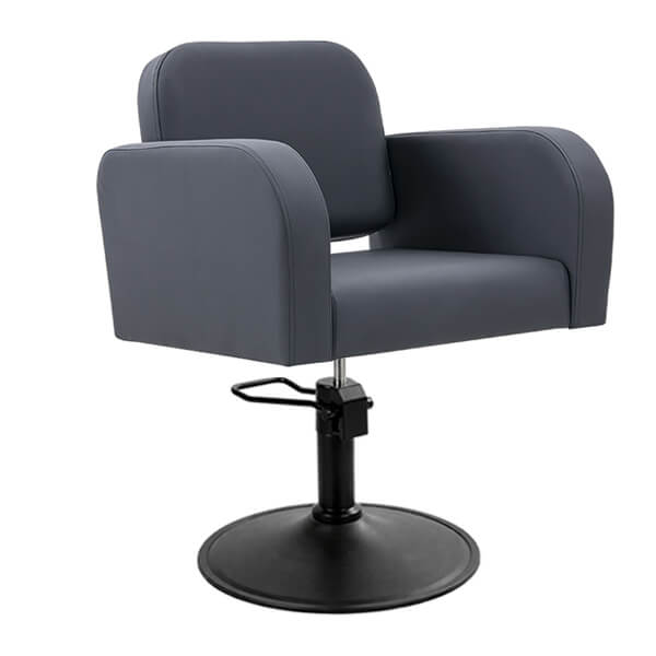 [HC04-BM-SB02] Rhea Salon Chair - Black (Round Matte Black)