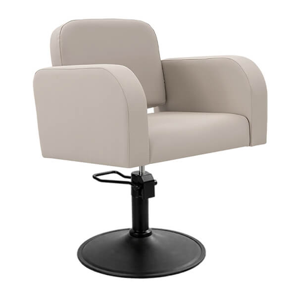 [HC04-LM-SB02] Rhea Salon Chair - Latte (Round Matte Black)