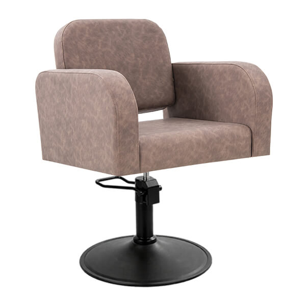 [HC04-MC-SB02] Rhea Salon Chair - Mocha (Round Matte Black)