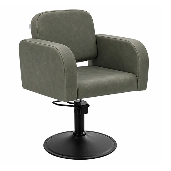 [HC04-OM-SB02] Rhea Salon Chair - Olive Mist (Round Matte Black)