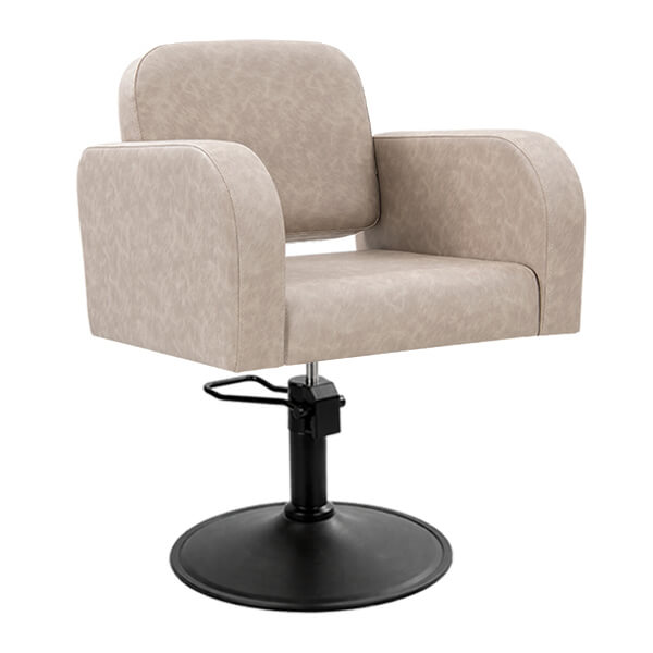 [HC04-TPM-SB02] Rhea Salon Chair - Taupe (Round Matte Black)