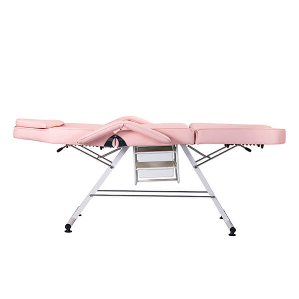 Cosmos 700 beauty bed pink side view laying flat