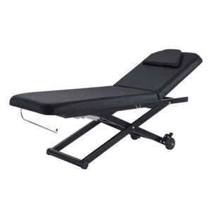 estia electric beauty bed in black with 1 motor for height adjustment