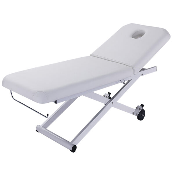 estia electric beauty bed in white with 1 motor for height adjustment