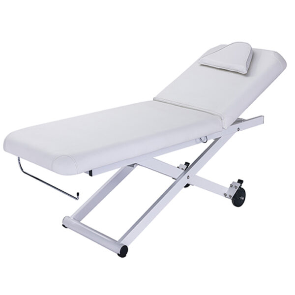 estia electric beauty bed in white with 1 motor for height adjustment