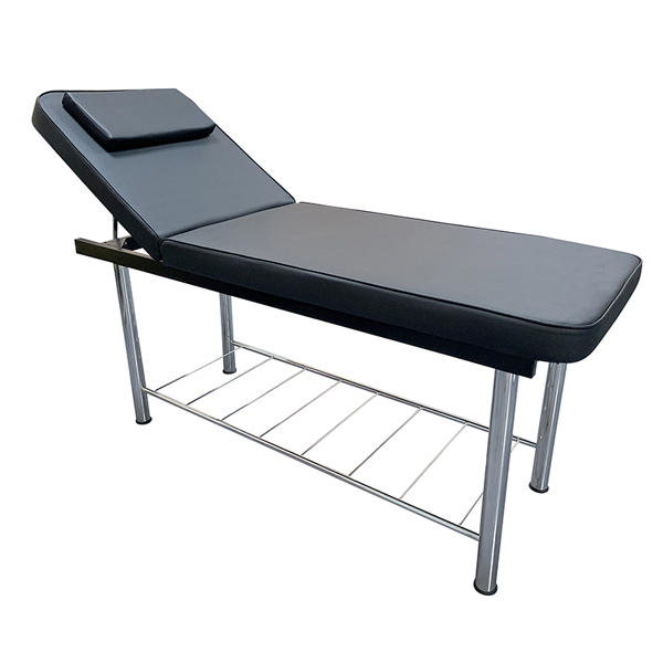 white beauty massage table with adjustable backrest