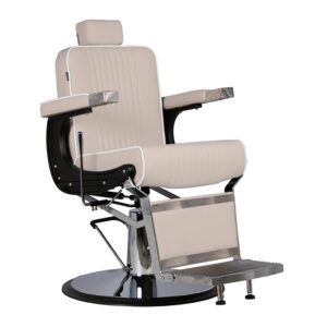 barber chair - Gagliano in latte vinyl