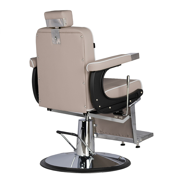 hydraulic barber chair in latte with recline