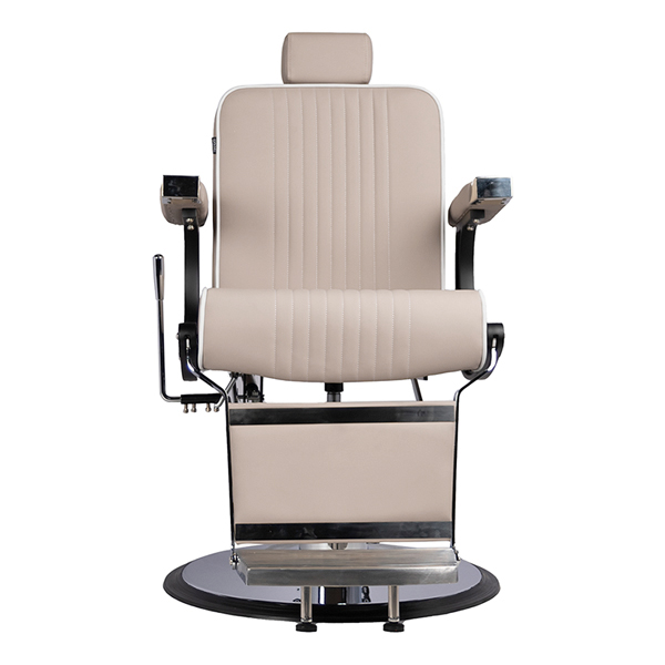 hydraulic barber chair in latte with recline