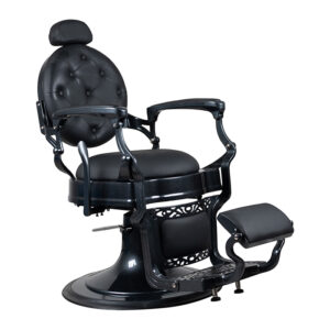 full metal construction barber chair with tufted cushioning