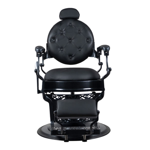 full metal construction barber chair with tufted cushioning