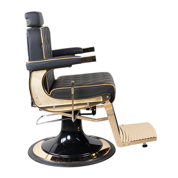 regal barber chair finished in gold gives your client the comfort they deserve