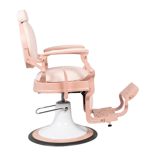 reclining pink barber chair perfect for any barber or beauty salon
