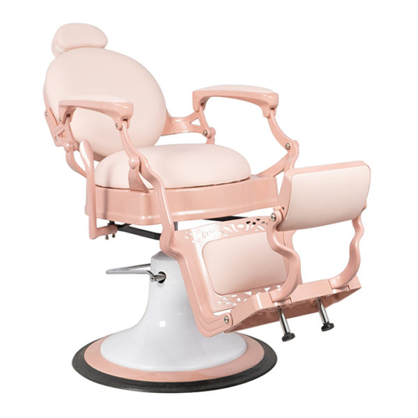 reclining pink barber chair perfect for any barber or beauty salon