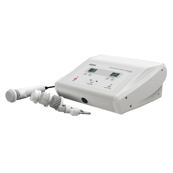 rotary brush unit gentle exfoliates the skin in both facial and body treatments