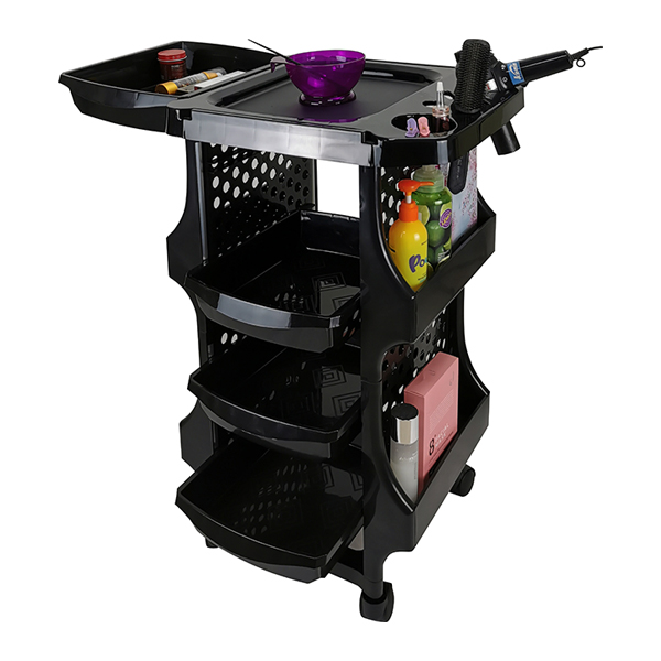 this salon trolley comes with ample storage for all your salon sundries