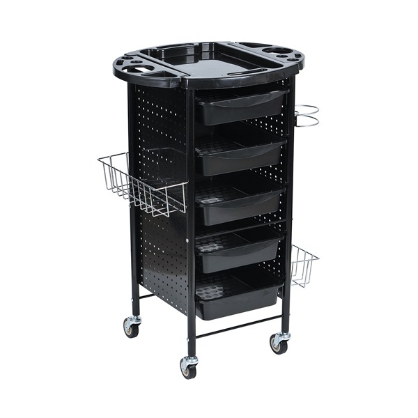 hairdressing trolley with steel frame and 5 slide out trays
