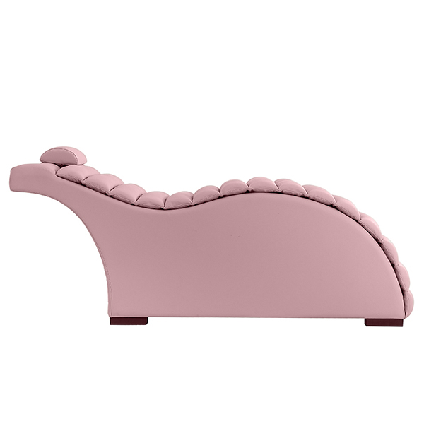 lash bed in pink with ergonomic leg lift supports back