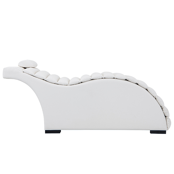 lash bed in white with ergonomic leg lift supports back