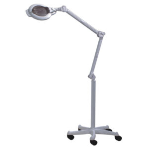 The Mag lamp pedestal with LED is a super strong magnifying lamp with a 3.5 diopter glass lens
