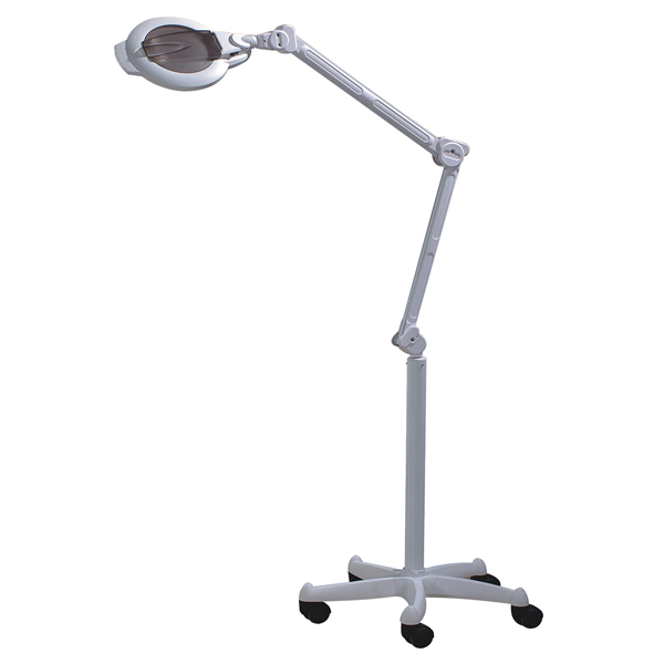 The Mag lamp pedestal with LED is a super strong magnifying lamp with a 3.5 diopter glass lens