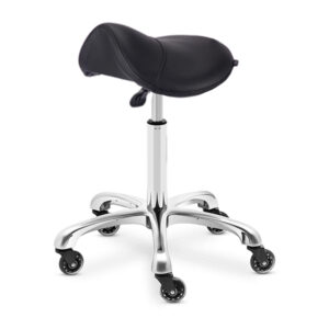 salon saddle stool upholstered in medical grade vinyl