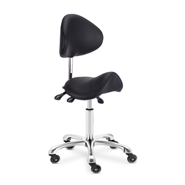 adjustable salon stool with height adjustment and tilt function