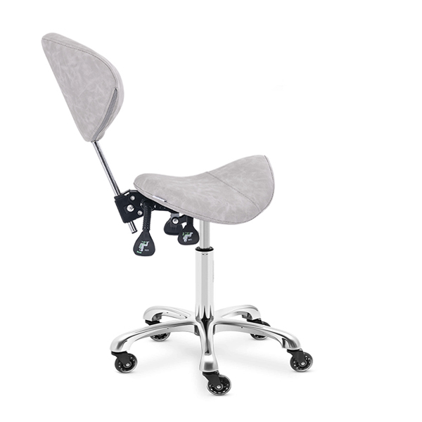 ergonomic salon stool upholstered in highly durable medical grade vinyl