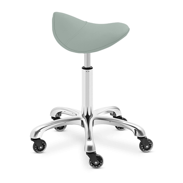 salon saddle stool upholstered in medical grade vinyl