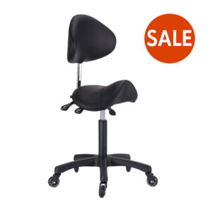 ergonomic therapist stool upholstered in highly durable medical grade vinyl