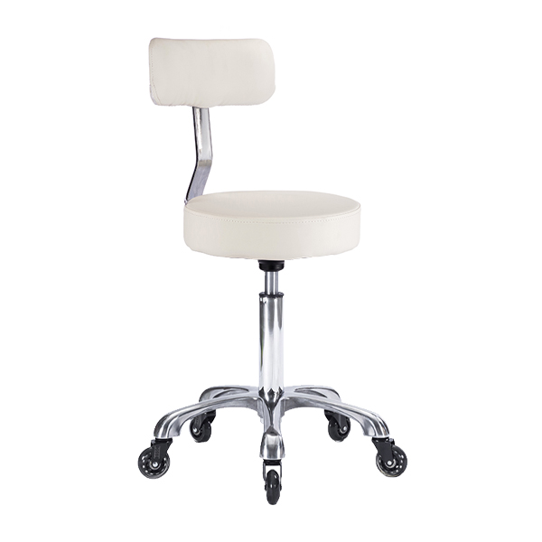 salon stool white with medical grade vinyl
